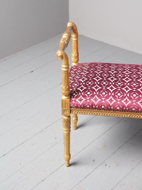 ANTIQUE ADAMS STYLE GILDED WINDOW SEAT - ADDITIONAL PHOTO 6
