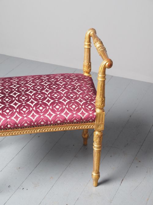 ANTIQUE ADAMS STYLE GILDED WINDOW SEAT - ADDITIONAL PHOTO 7