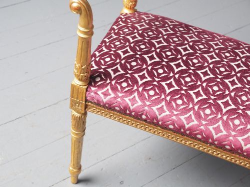 ANTIQUE ADAMS STYLE GILDED WINDOW SEAT - ADDITIONAL PHOTO 8