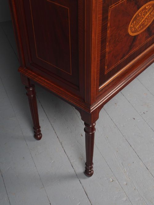 ANTIQUE SHERATON STYLE INLAID MAHOGANY DISPLAY CABINET - ADDITIONAL PHOTO 13