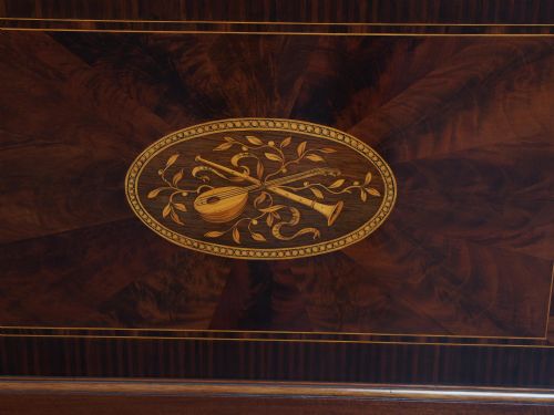ANTIQUE SHERATON STYLE INLAID MAHOGANY DISPLAY CABINET - ADDITIONAL PHOTO 15