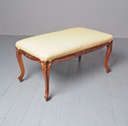 Antique Victorian Carved Walnut Centre Stool