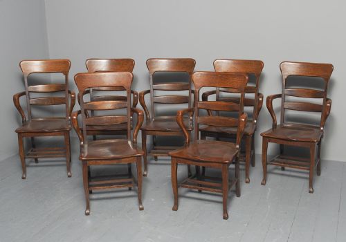 Rare Antique Set of 22 American Oak Chairs