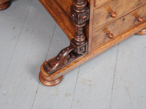 ANTIQUE MIDVICTORIAN BURR WALNUT DAVENPORT DESK - ADDITIONAL PHOTO 10