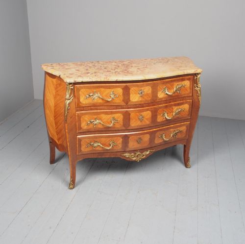 French Louis XV Style Marble Top Commode