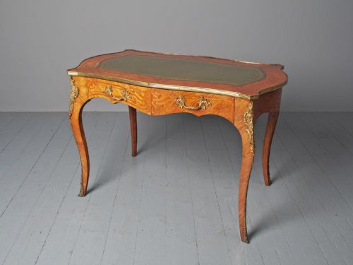 ANTIQUE VICTORIAN INLAID KINGWOOD WRITING TABLE - ADDITIONAL PHOTO 1