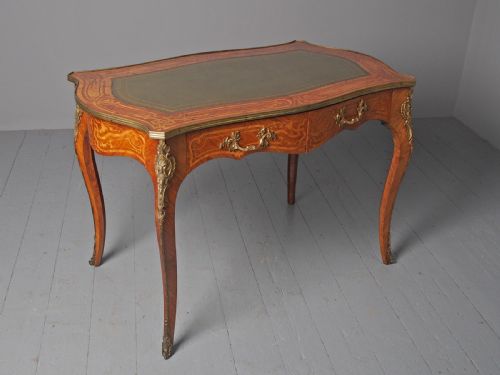 ANTIQUE VICTORIAN INLAID KINGWOOD WRITING TABLE - ADDITIONAL PHOTO 2