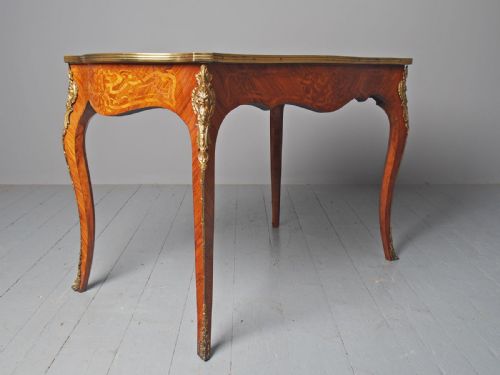 ANTIQUE VICTORIAN INLAID KINGWOOD WRITING TABLE - ADDITIONAL PHOTO 3