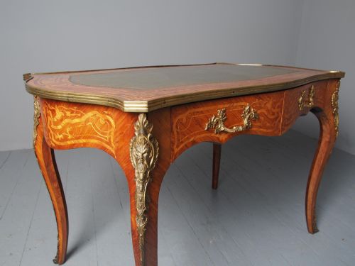 ANTIQUE VICTORIAN INLAID KINGWOOD WRITING TABLE - ADDITIONAL PHOTO 4
