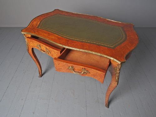 ANTIQUE VICTORIAN INLAID KINGWOOD WRITING TABLE - ADDITIONAL PHOTO 5