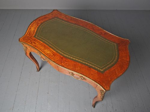 ANTIQUE VICTORIAN INLAID KINGWOOD WRITING TABLE - ADDITIONAL PHOTO 6