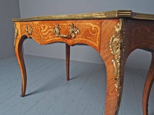 ANTIQUE VICTORIAN INLAID KINGWOOD WRITING TABLE - ADDITIONAL PHOTO 7