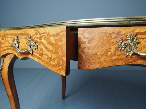 ANTIQUE VICTORIAN INLAID KINGWOOD WRITING TABLE - ADDITIONAL PHOTO 9