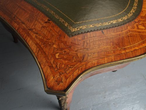 ANTIQUE VICTORIAN INLAID KINGWOOD WRITING TABLE - ADDITIONAL PHOTO 13