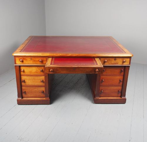 Antique Large William IV Mahogany Partners Desk
