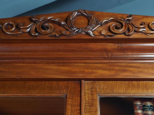 ANTIQUE GEORGE IV MAHOGANY 2 DOOR CABINET BOOKCASE - ADDITIONAL PHOTO 2