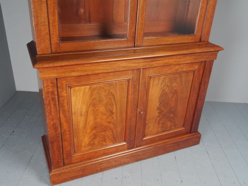 ANTIQUE GEORGE IV MAHOGANY 2 DOOR CABINET BOOKCASE - ADDITIONAL PHOTO 9