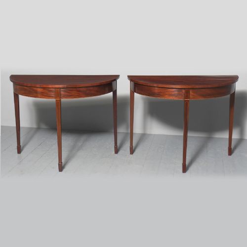 Pair of George III Inlaid Mahogany Hall Tables