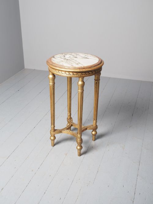 ANTIQUE LOUIS XV STYLE GILTWOOD OCCASIONAL TABLE - ADDITIONAL PHOTO 1