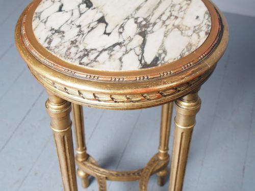 ANTIQUE LOUIS XV STYLE GILTWOOD OCCASIONAL TABLE - ADDITIONAL PHOTO 3