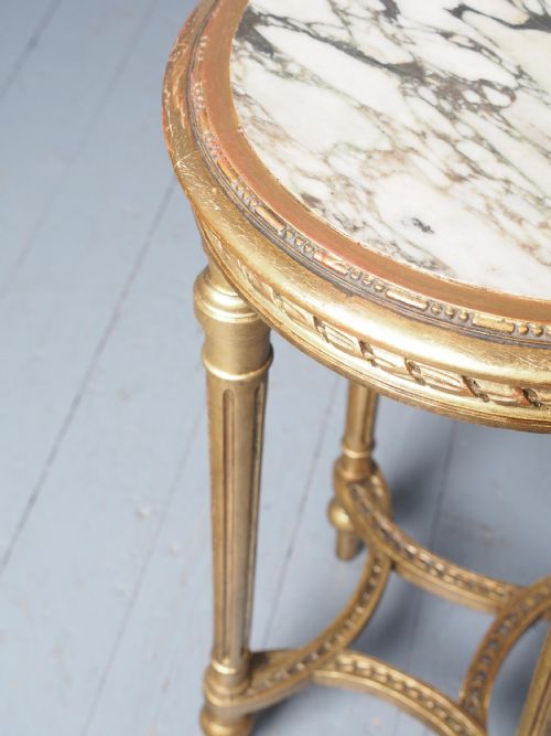 ANTIQUE LOUIS XV STYLE GILTWOOD OCCASIONAL TABLE - ADDITIONAL PHOTO 4