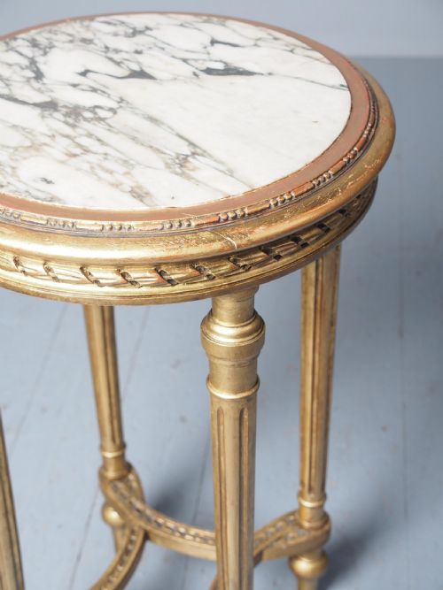 ANTIQUE LOUIS XV STYLE GILTWOOD OCCASIONAL TABLE - ADDITIONAL PHOTO 5