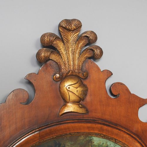 GILDED AND PAINTED WALNUT WALL MIRROR - ADDITIONAL PHOTO 1