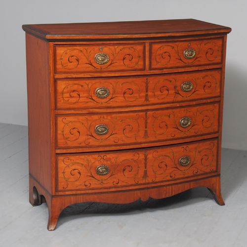 Inlaid Satinwood Chest of Drawers by S & H Jewells