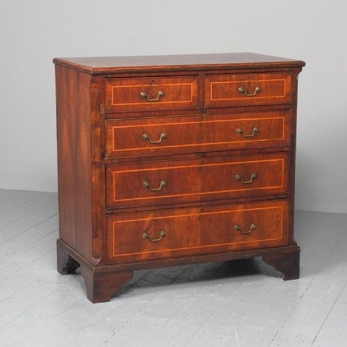 George III Inlaid Walnut Chest of Drawers