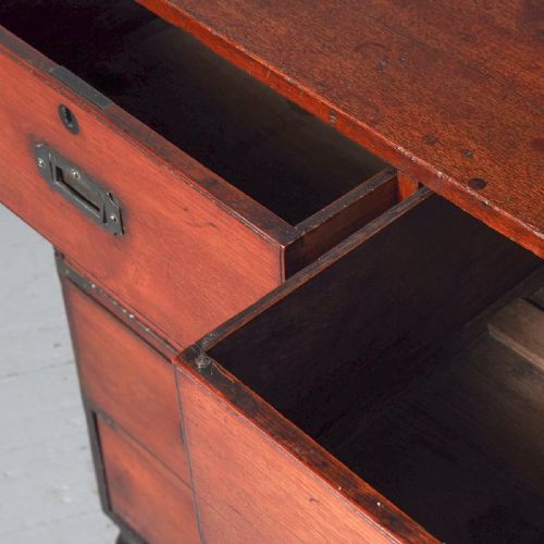 VICTORIAN TEAK TWO PART MILITARY CHEST - ADDITIONAL PHOTO 3