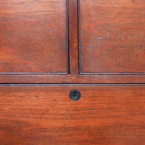 VICTORIAN TEAK TWO PART MILITARY CHEST - ADDITIONAL PHOTO 9