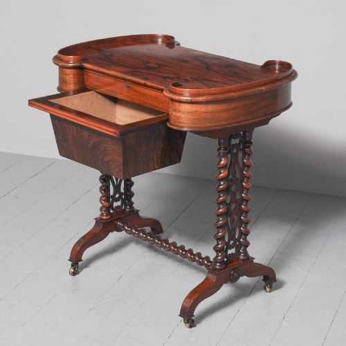 VICTORIAN ROSEWOOD WORK TABLE - ADDITIONAL PHOTO 3