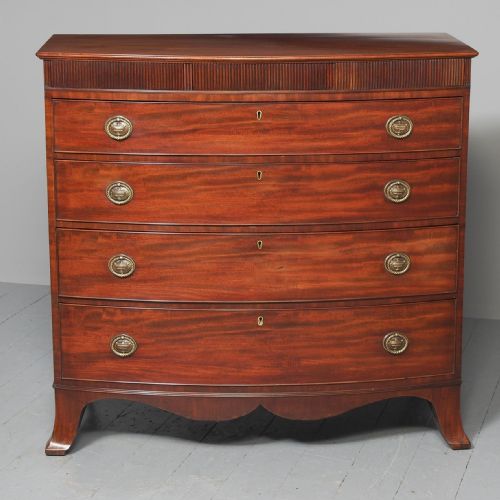 Gillows Style George III Bow Front Mahogany Chest of Drawers