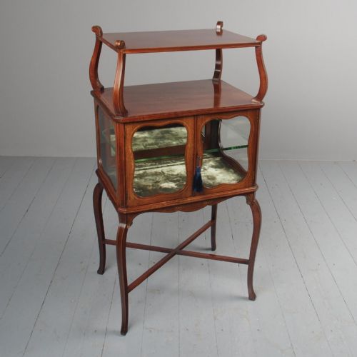 VICTORIAN INLAID MAHOGANY DISPLAY TABLE WHATNOT - ADDITIONAL PHOTO 1