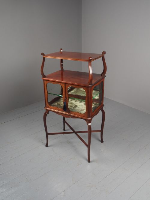 VICTORIAN INLAID MAHOGANY DISPLAY TABLE WHATNOT - ADDITIONAL PHOTO 2