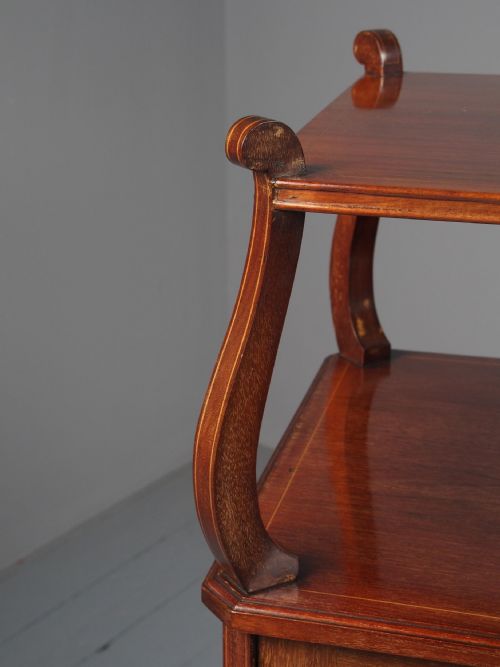 VICTORIAN INLAID MAHOGANY DISPLAY TABLE WHATNOT - ADDITIONAL PHOTO 3