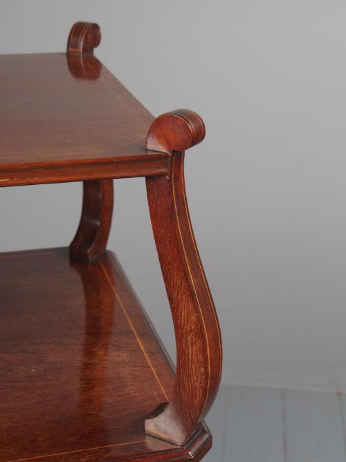 VICTORIAN INLAID MAHOGANY DISPLAY TABLE WHATNOT - ADDITIONAL PHOTO 4