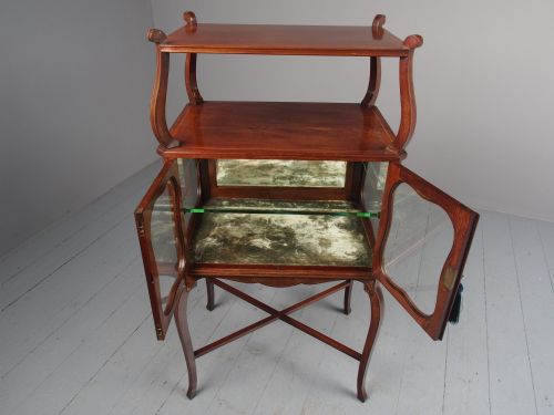 VICTORIAN INLAID MAHOGANY DISPLAY TABLE WHATNOT - ADDITIONAL PHOTO 8