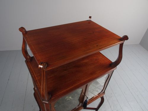 VICTORIAN INLAID MAHOGANY DISPLAY TABLE WHATNOT - ADDITIONAL PHOTO 10