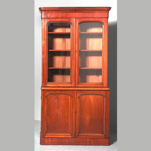 Victorian Mahogany 2 Part Library Bookcase