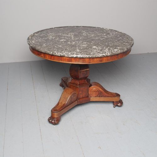 French Marble Top Gueridon Circular Centre Table