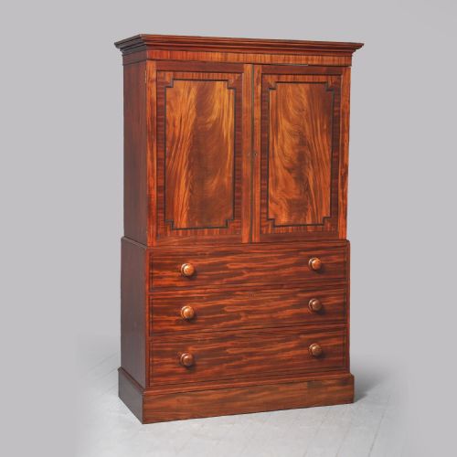George III Mahogany Linen Press