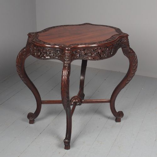 UNUSUAL ANGLOINDIAN HARDWOOD OCCASIONAL TABLE