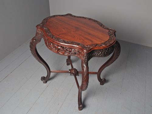 UNUSUAL ANGLOINDIAN HARDWOOD OCCASIONAL TABLE - ADDITIONAL PHOTO 1
