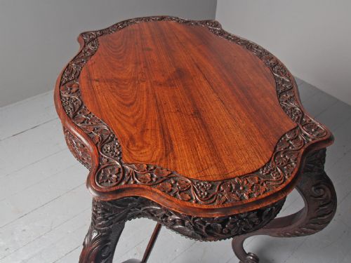 UNUSUAL ANGLOINDIAN HARDWOOD OCCASIONAL TABLE - ADDITIONAL PHOTO 3