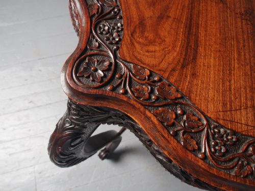 UNUSUAL ANGLOINDIAN HARDWOOD OCCASIONAL TABLE - ADDITIONAL PHOTO 4