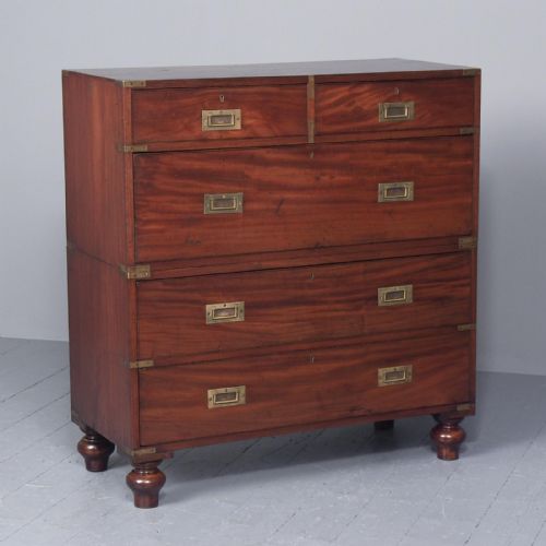 19th Century Mahogany Campaign Chest