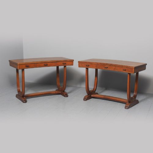 Pair of Curved Oak Side Tables by Whytock and Reid