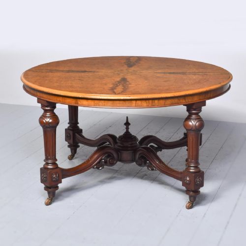 Exceptional Quality Large, Figured-walnut Victorian Centre Table
