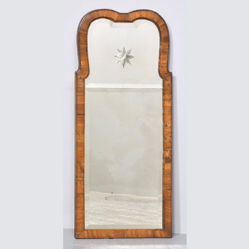 Queen Anne Style Walnut Wall Mirror.